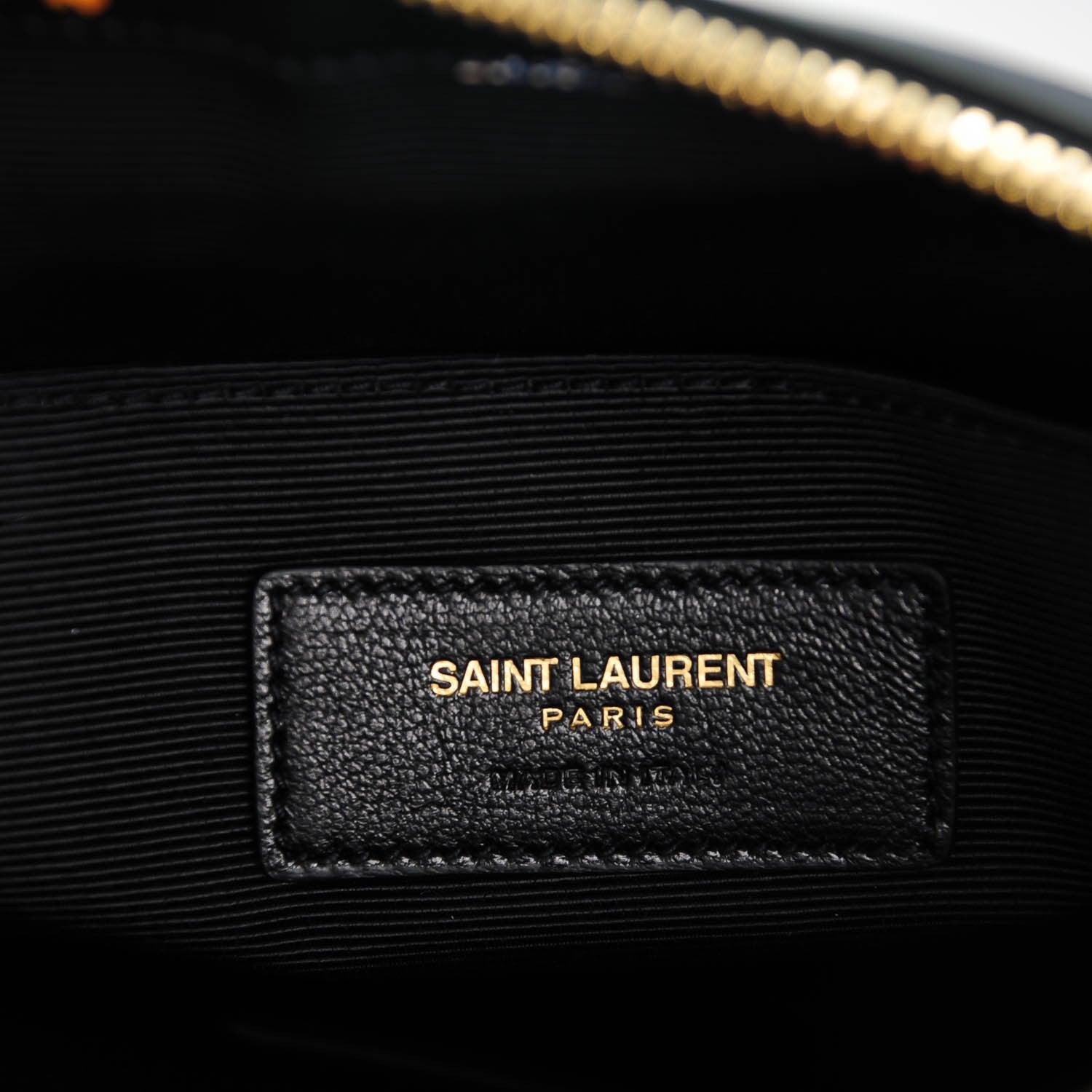 Saint Laurent Calfskin Prairie Flower Printed Monogram Pouch Black Multicolor 6 of 7