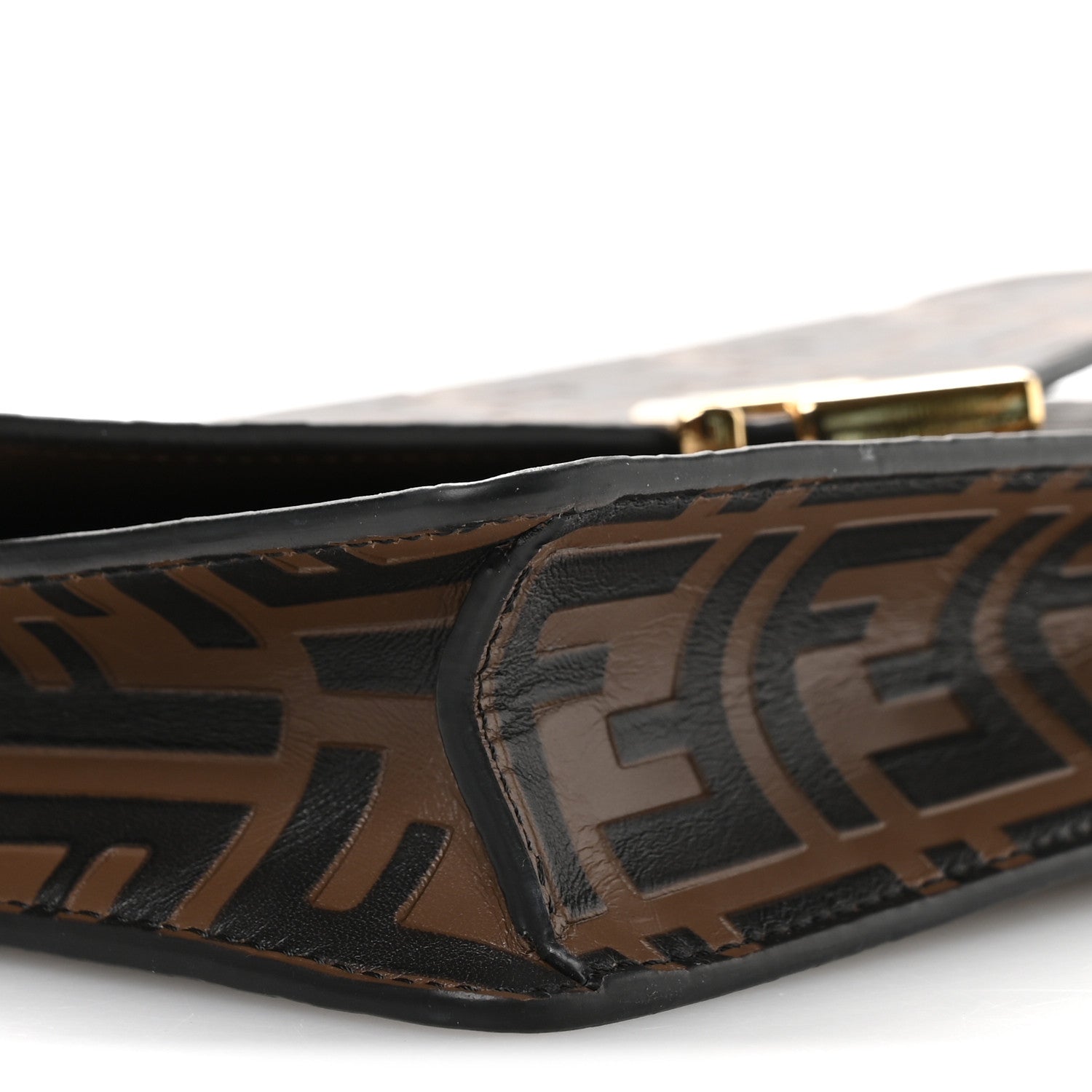 Fendi Vitello Ceylon Bi-Color FF 1974 Embossed FF Diamonds Chain Wallet Maya Black 9 of 11