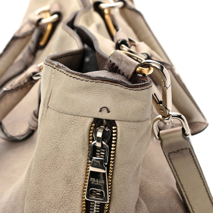 Prada Glace Calf Shoulder Bag Ardesia Fumo 11 of 12