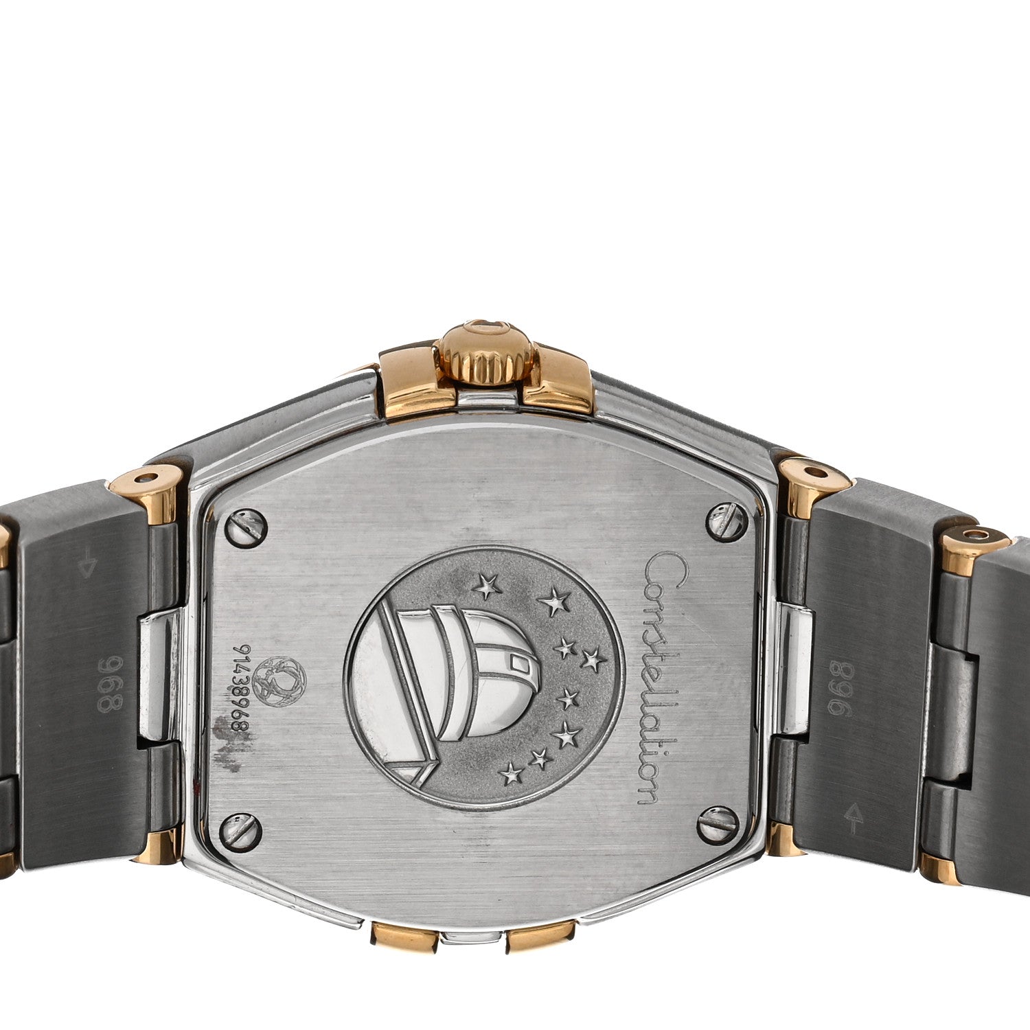 Omega Stainless Steel 18K Yellow Gold Diamond Mother of Pearl 24mm Constellation Quartz Watch 123.20.24.60.55.002 4 of 4