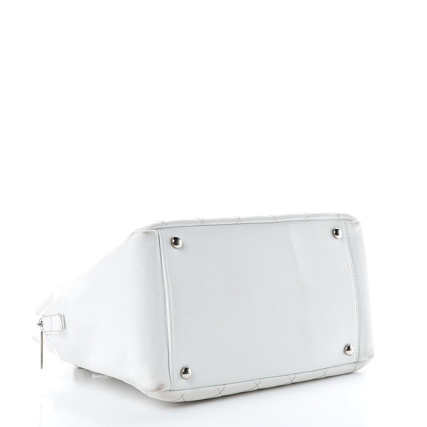 Caviar Quilted Petit Timeless Tote PTT White