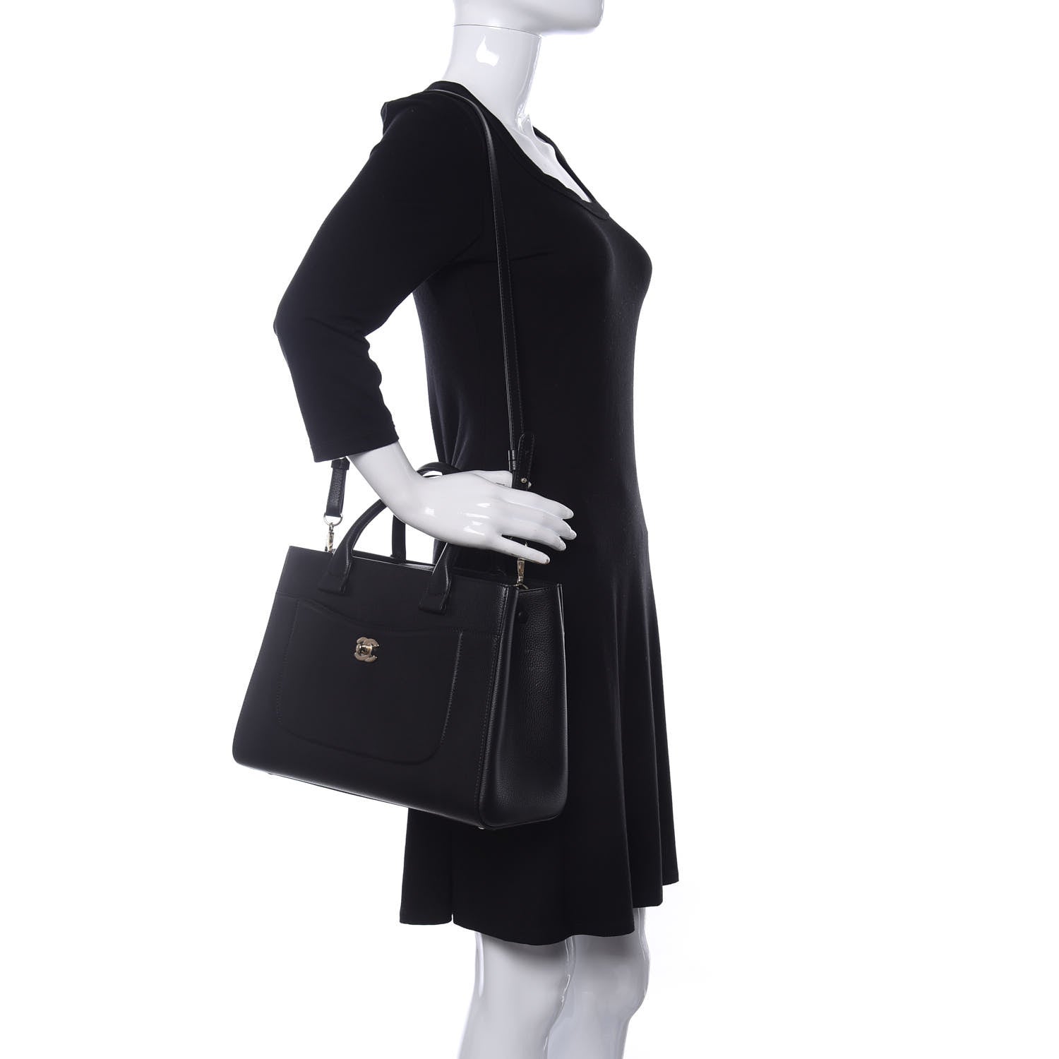 Chanel Grained Calfskin Small Neo Executive Shopper Tote Black 2 of 10