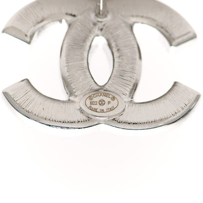Chanel Baguette Crystal Double CC Earrings Silver 4 of 4