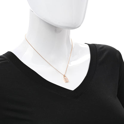 Hermes 18K Rose Gold Diamond Amulettes Cadenas Pendant Necklace 2 of 5