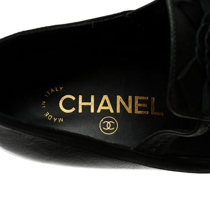 Chanel Lambskin Cap Toe Camellia CC Pumps 41 Black 6 of 11
