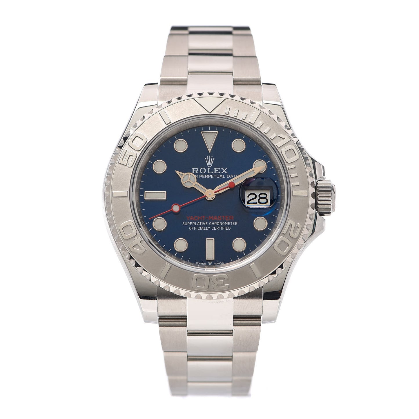 Stainless Steel Platinum 40mm Oyster Perpetual Date Yacht-Master Watch Blue 126622