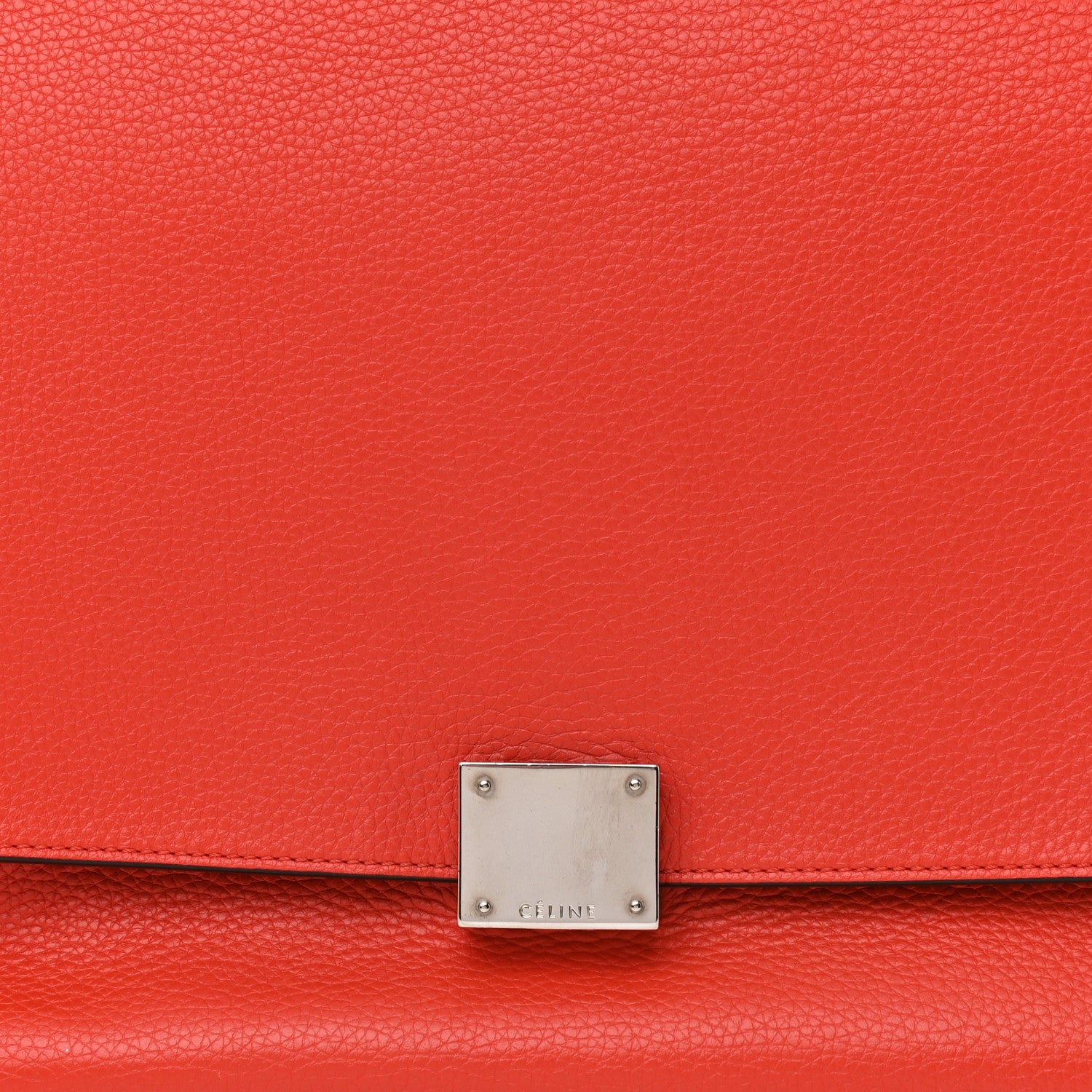 Celine Drummed Calfskin Suede Medium Trapeze Coquelicot 7 of 20