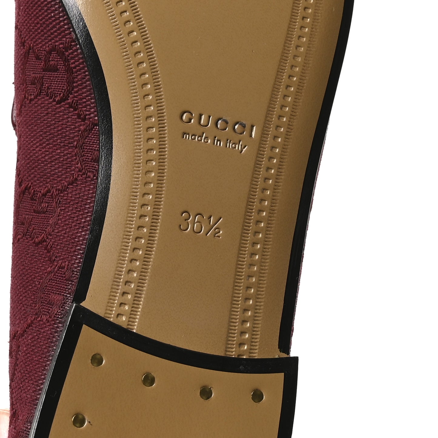 New Canvas GG Monogram Malaga Kid Horsebit Womens Jordaan Loafers 36.5 Rosso Ancora