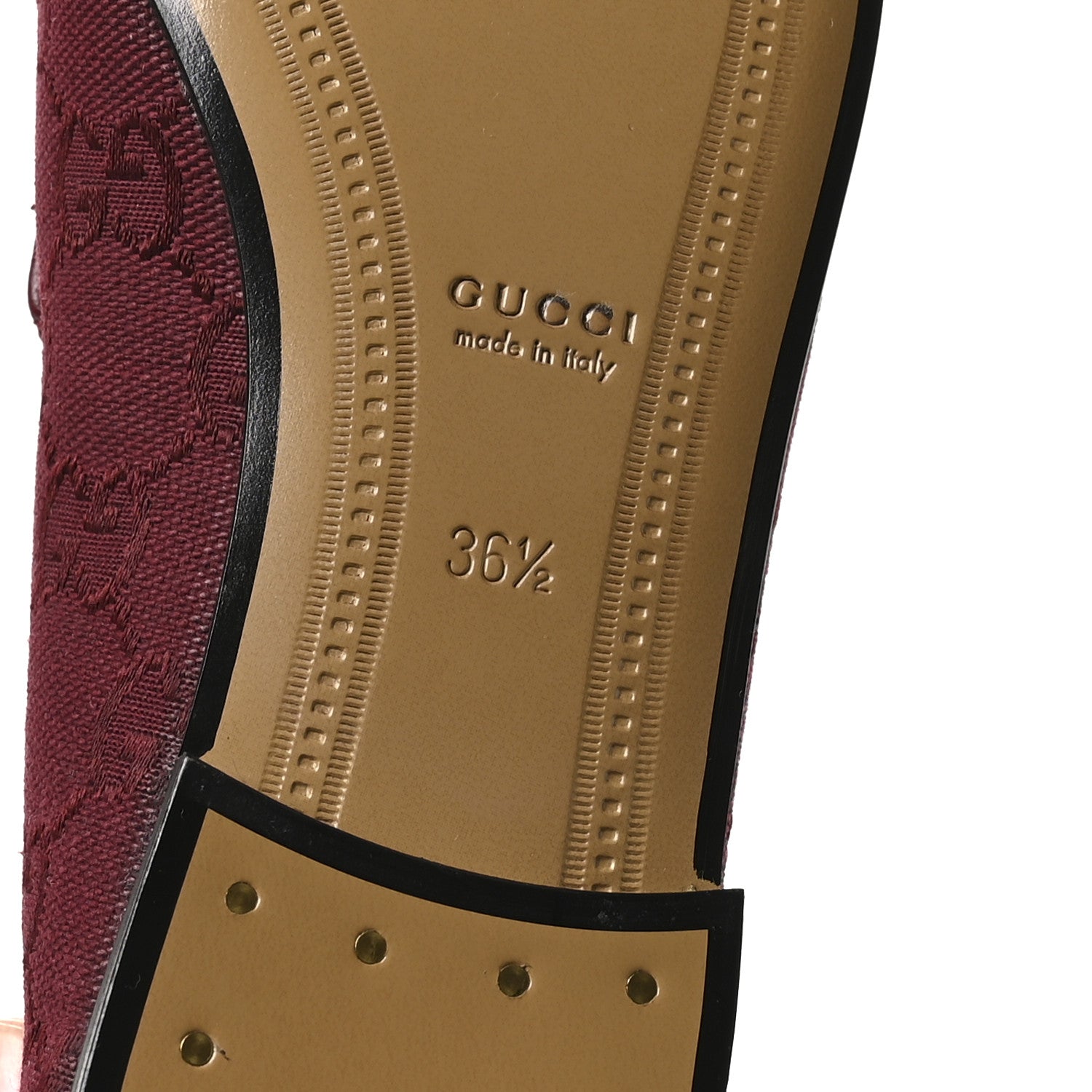 Gucci New Canvas GG Monogram Malaga Kid Horsebit Womens Jordaan Loafers 36.5 Rosso Ancora 7 of 9