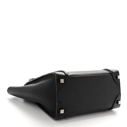 Celine Drummed Calfskin Micro Luggage Black 4 of 10