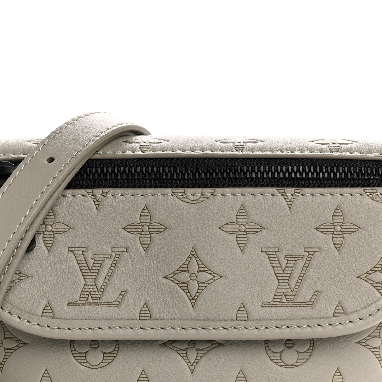 Calfskin Monogram Shadow Pulse Wearable Wallet Sand