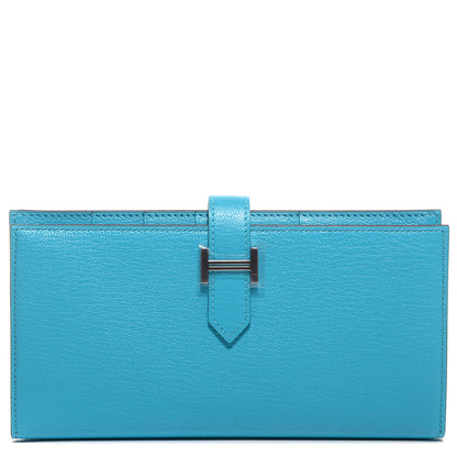 Hermes Chevre Mysore Bearn Wallet Bleu Azteque 1 of 19