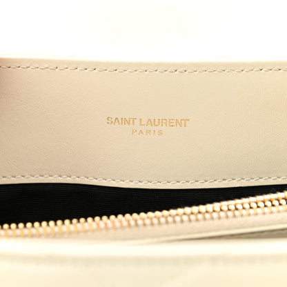 Saint Laurent Calfskin Y Quilted Monogram Medium Loulou Chain Satchel Blanc Vintage 6 of 14