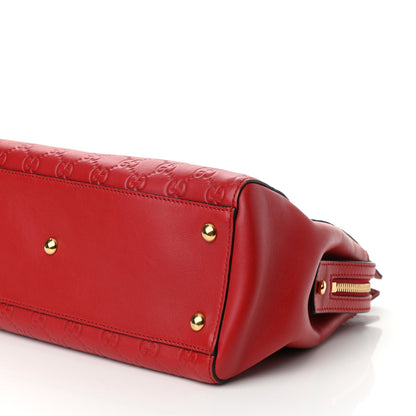 Gucci Guccissima Signature Medium Shoulder Tote Bag Red 10 of 10