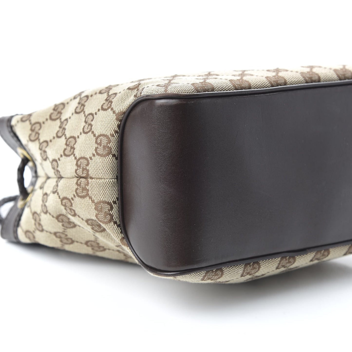 Monogram Woven Handle Tote Brown