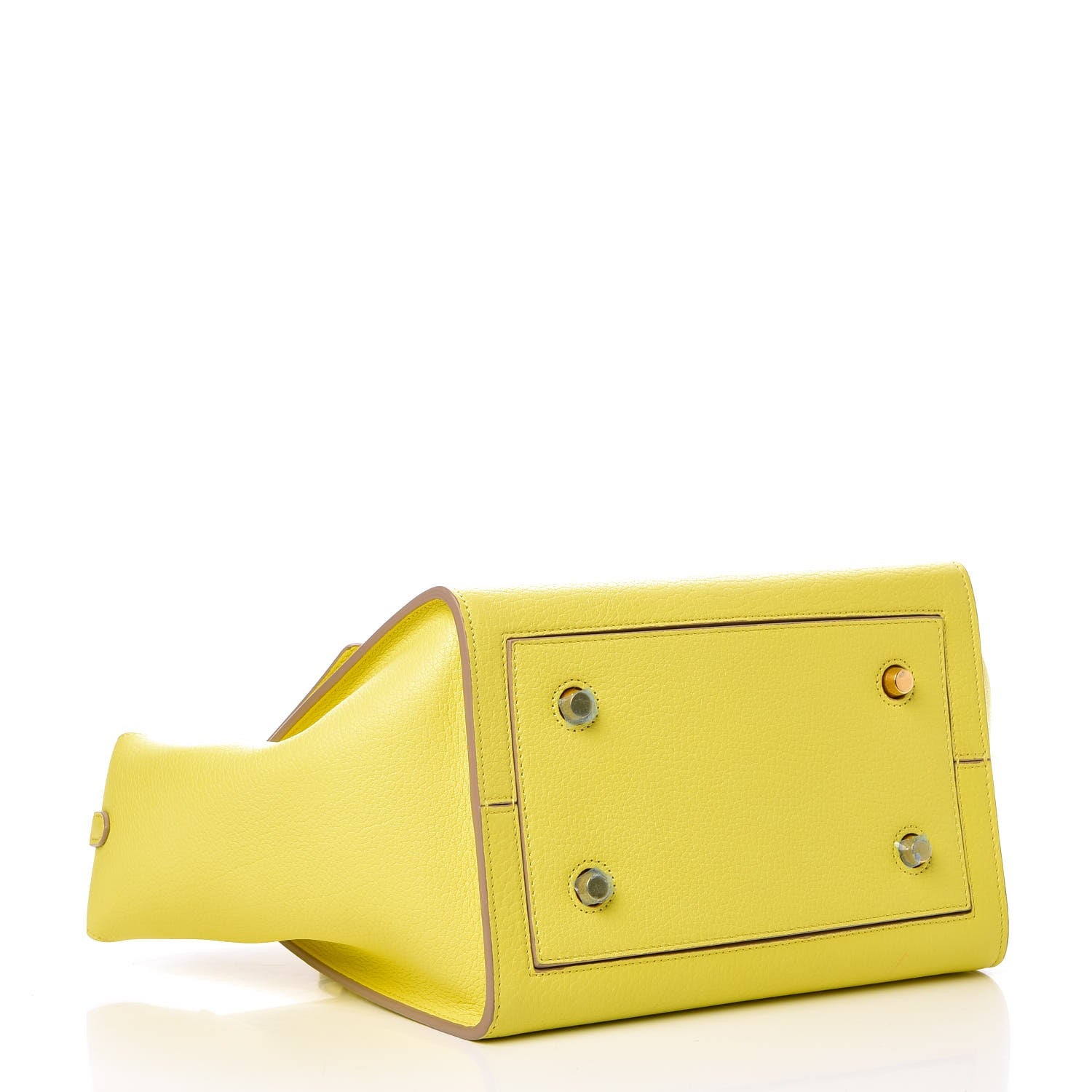 Celine Crisped Calfskin Mini Tie Knot Tote Fluo Yellow 4 of 7