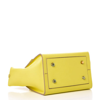 Celine Crisped Calfskin Mini Tie Knot Tote Fluo Yellow 4 of 7