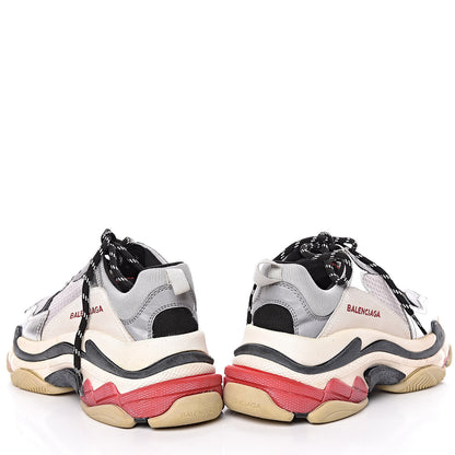 Balenciaga Mesh Nubuck Womens Triple S Sneakers 37 Black Argent 10 of 12