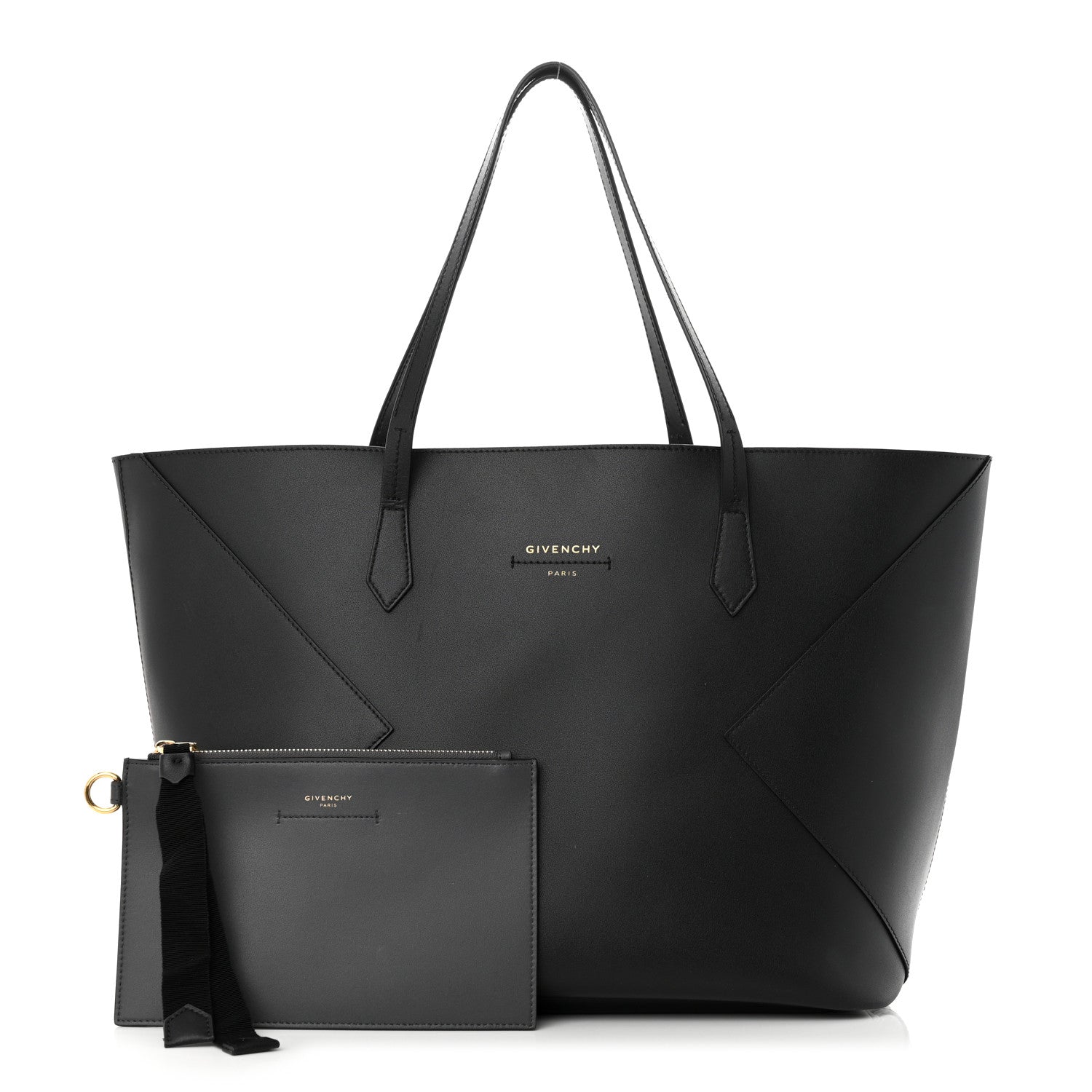 Givenchy Smooth Calfskin Wing Shopper Tote Black White 1 of 12