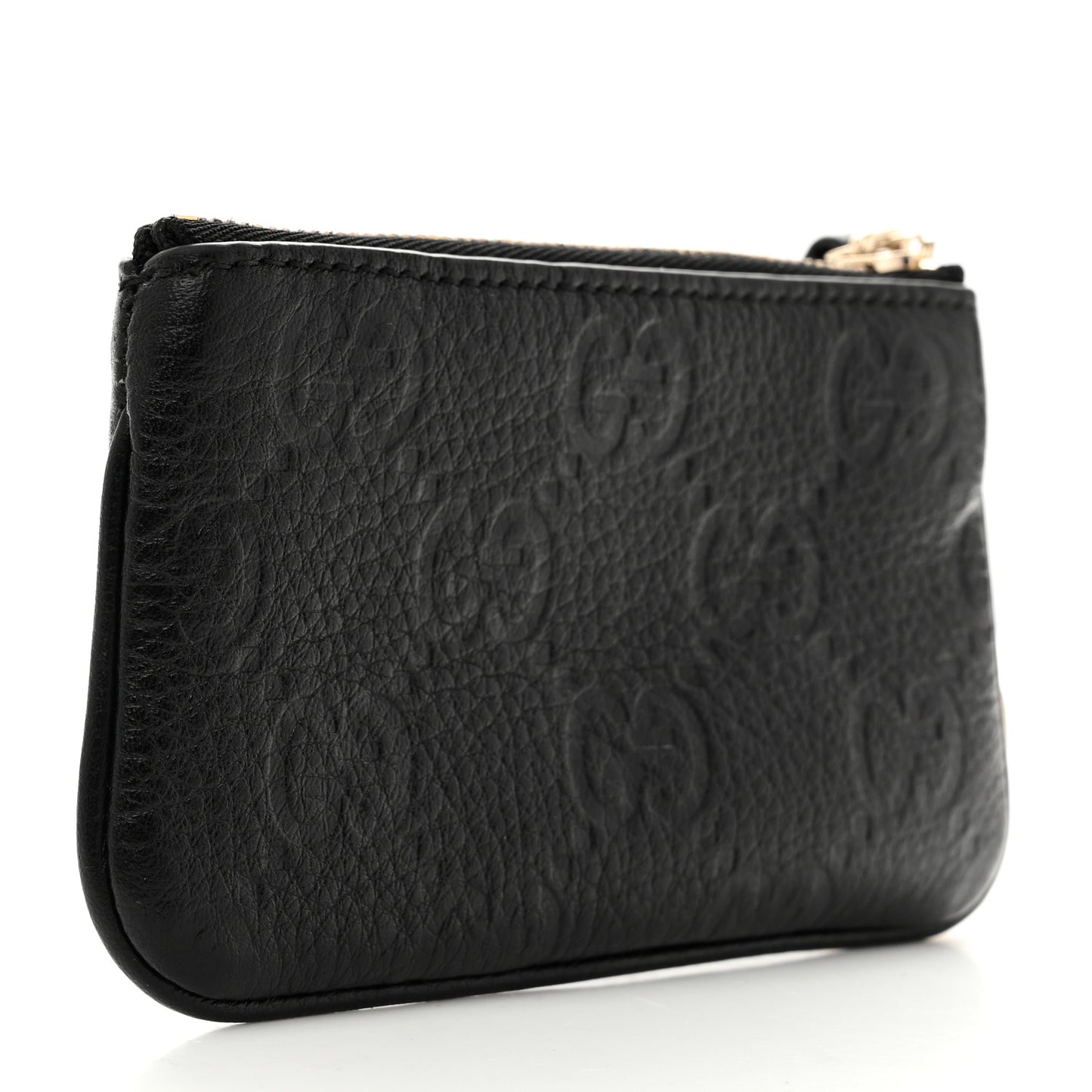 Guccissima GG Emblem Zip Key Case Black