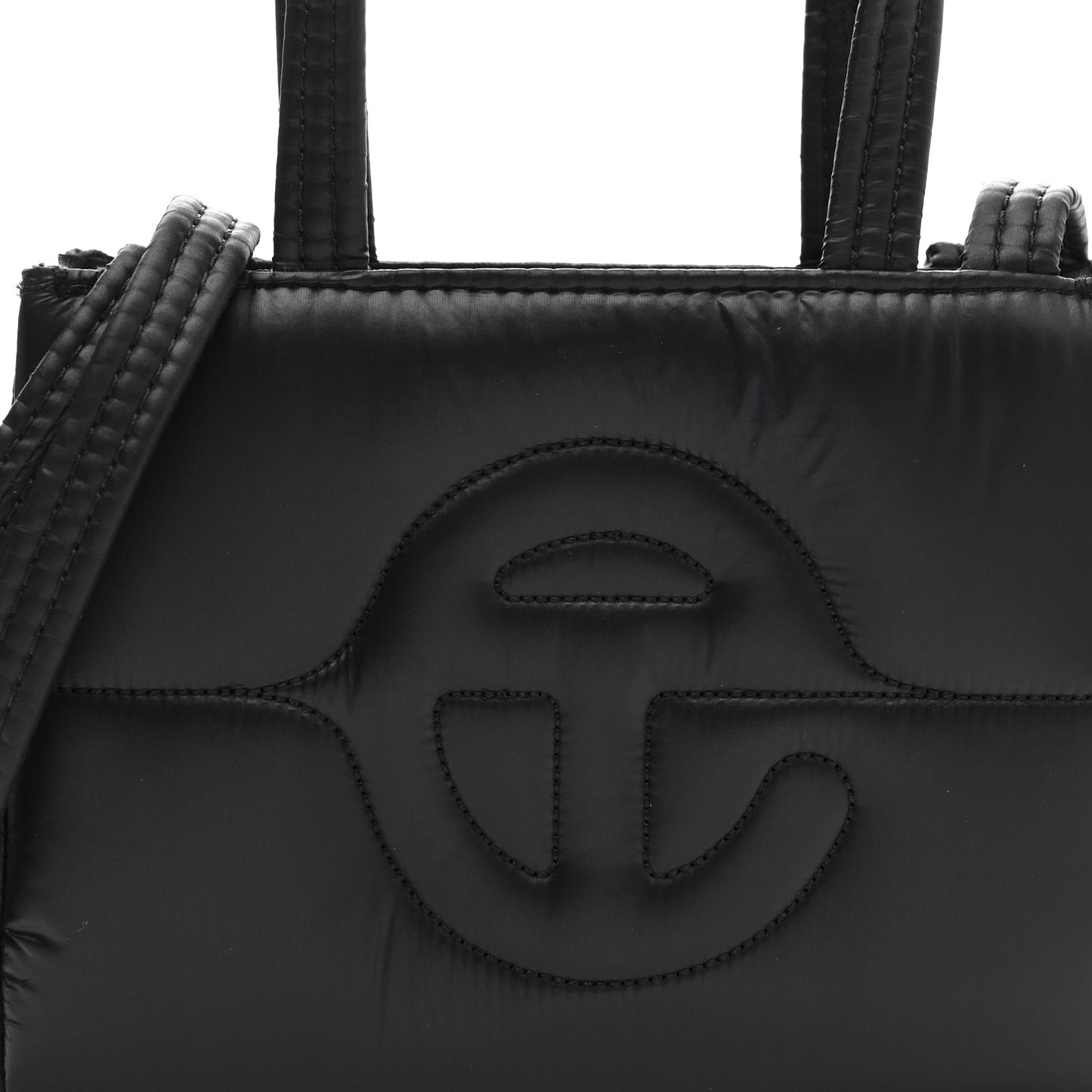 Nylon Small Puff Shopping Bag Black
