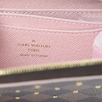 Louis Vuitton Damier Ebene Studded Coin Purse Rose Ballerine 6 of 7