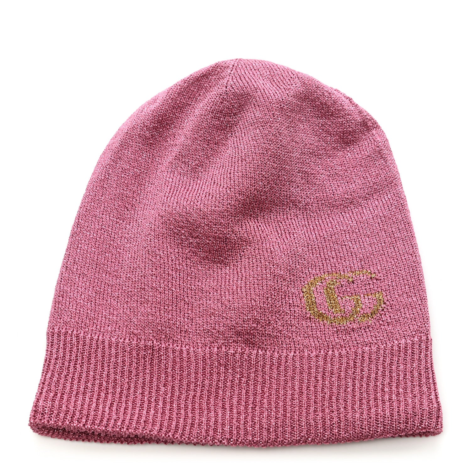 Gucci Lame Jacquard Monlux Beanie Hat M Roseate Yellow 1 of 4