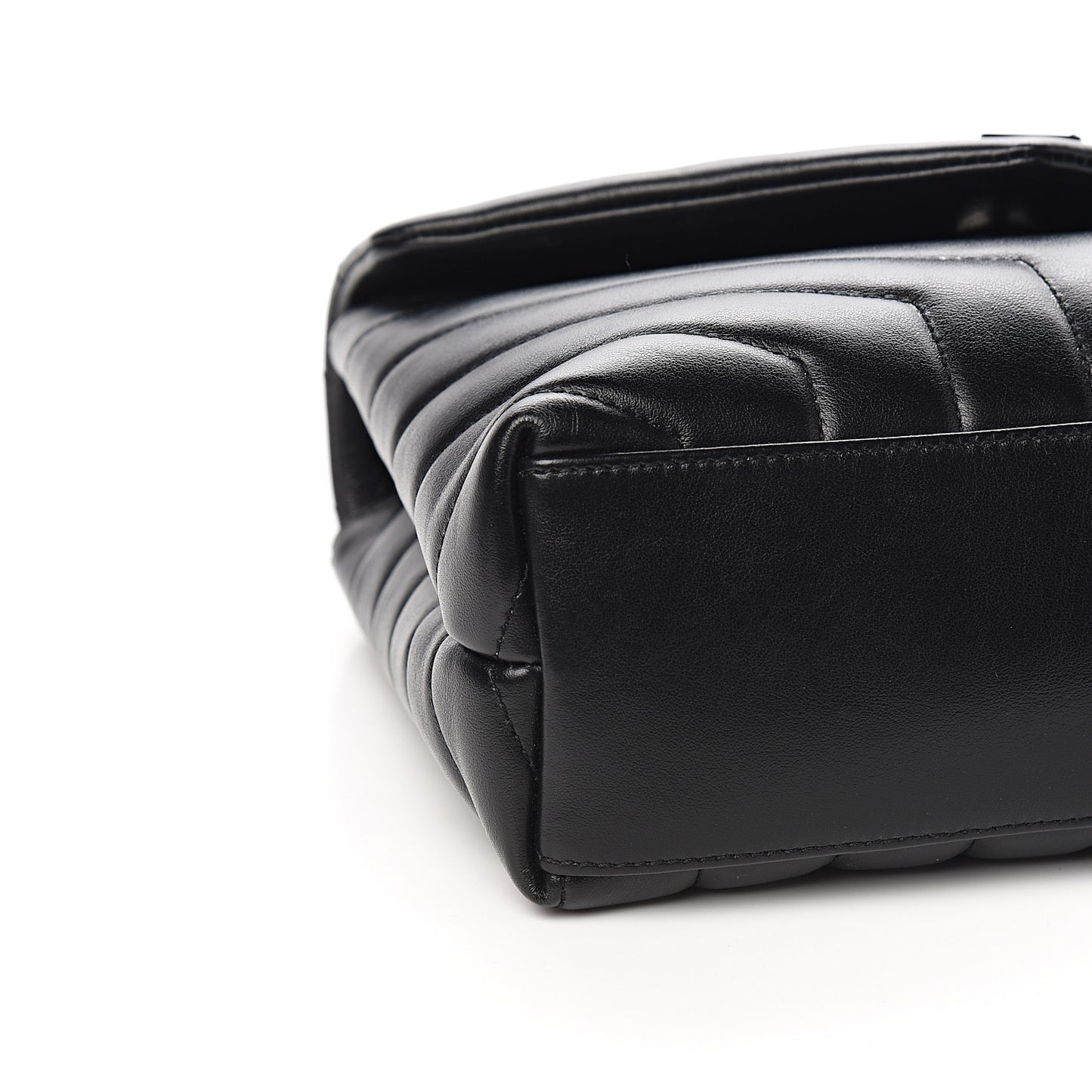 Calfskin Y Quilted Monogram Small Loulou Chain Satchel Black