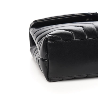 Saint Laurent Calfskin Y Quilted Monogram Small Loulou Chain Satchel Black 7 of 9