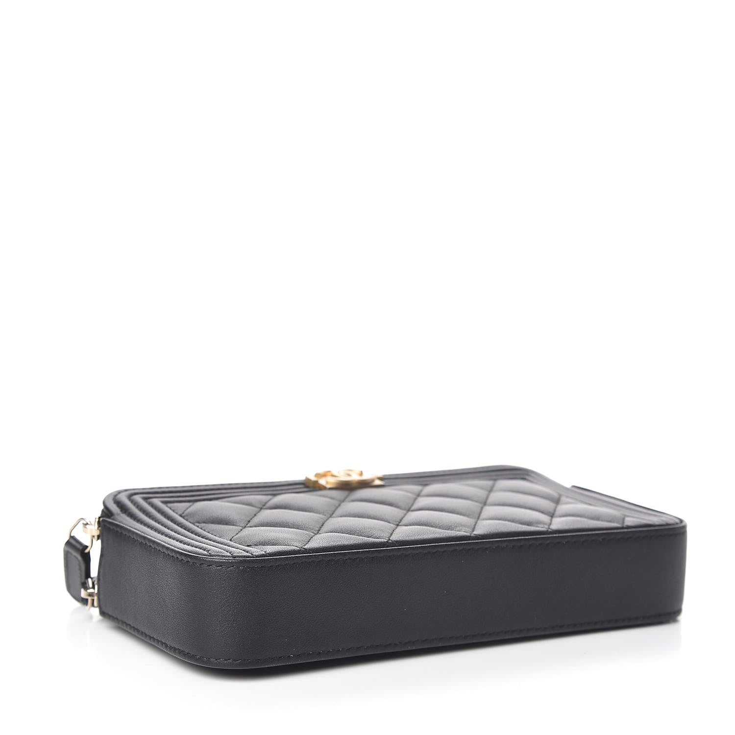 Chanel Lambskin Quilted Small Boy Clutch With Chain Black 4 of 13