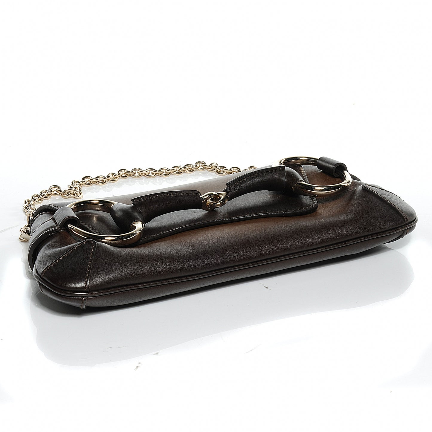 Leather Horsebit 1921 Clutch Bag Brown