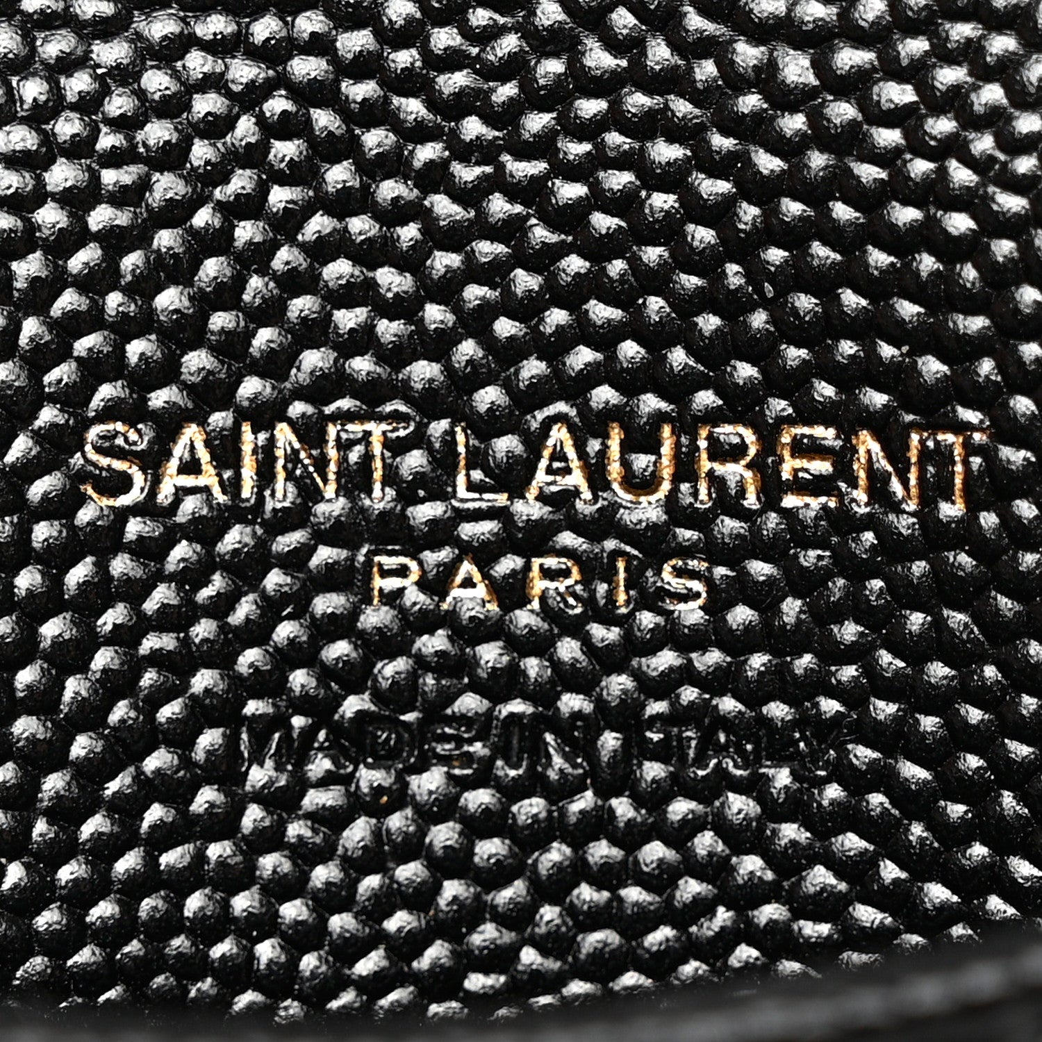 Saint Laurent Grain De Poudre Matelasse Chevron Monogram Compact Wallet Black 6 of 9