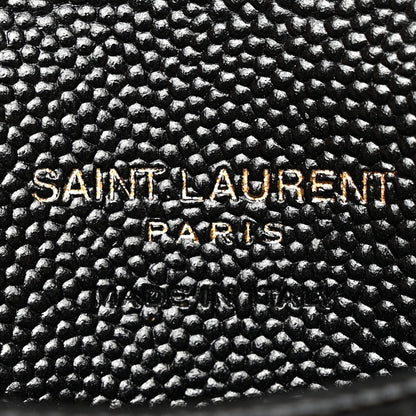 Saint Laurent Grain De Poudre Matelasse Chevron Monogram Compact Wallet Black 6 of 9