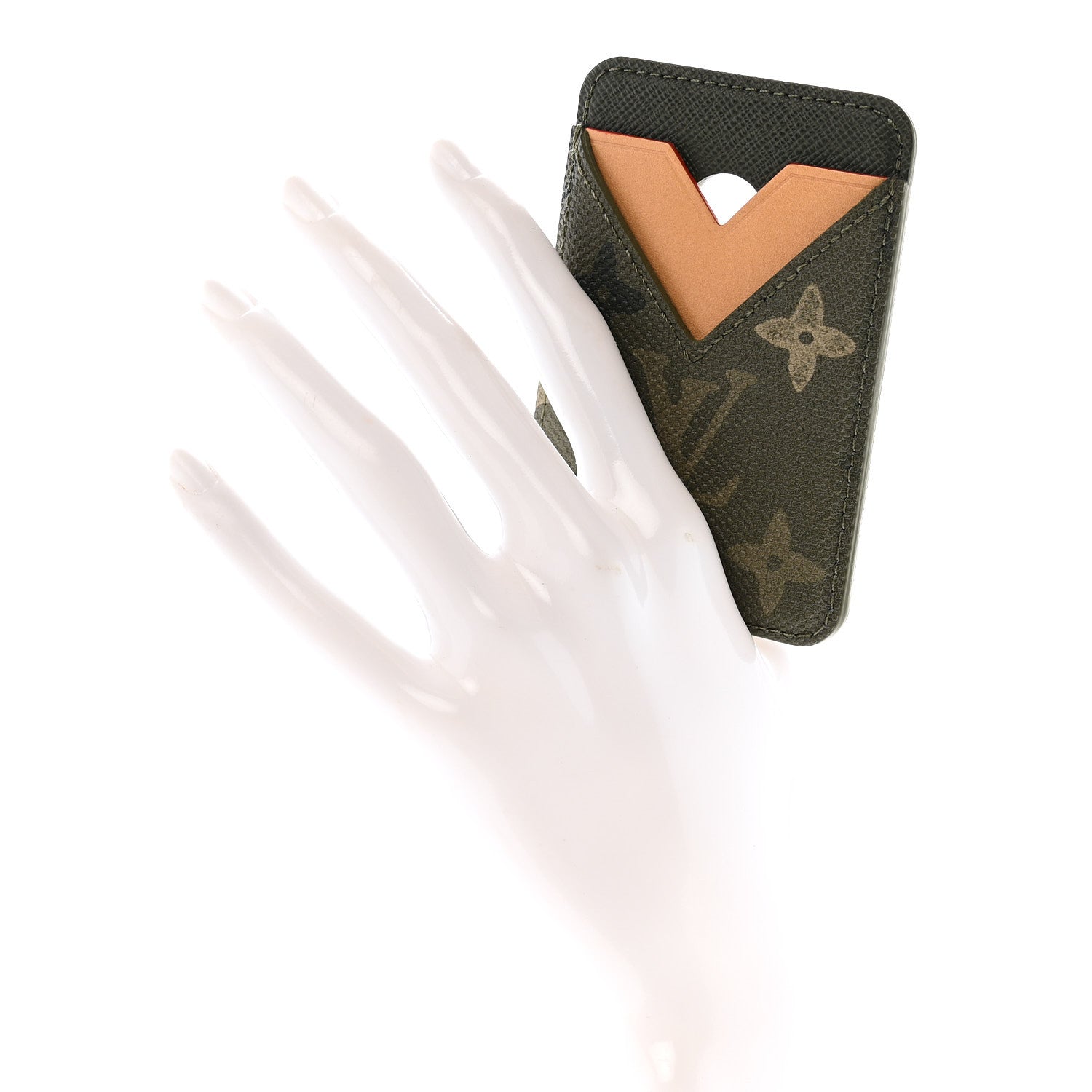 Louis Vuitton Monogram Heritage Magnetic Card Holder Khaki 2 of 7