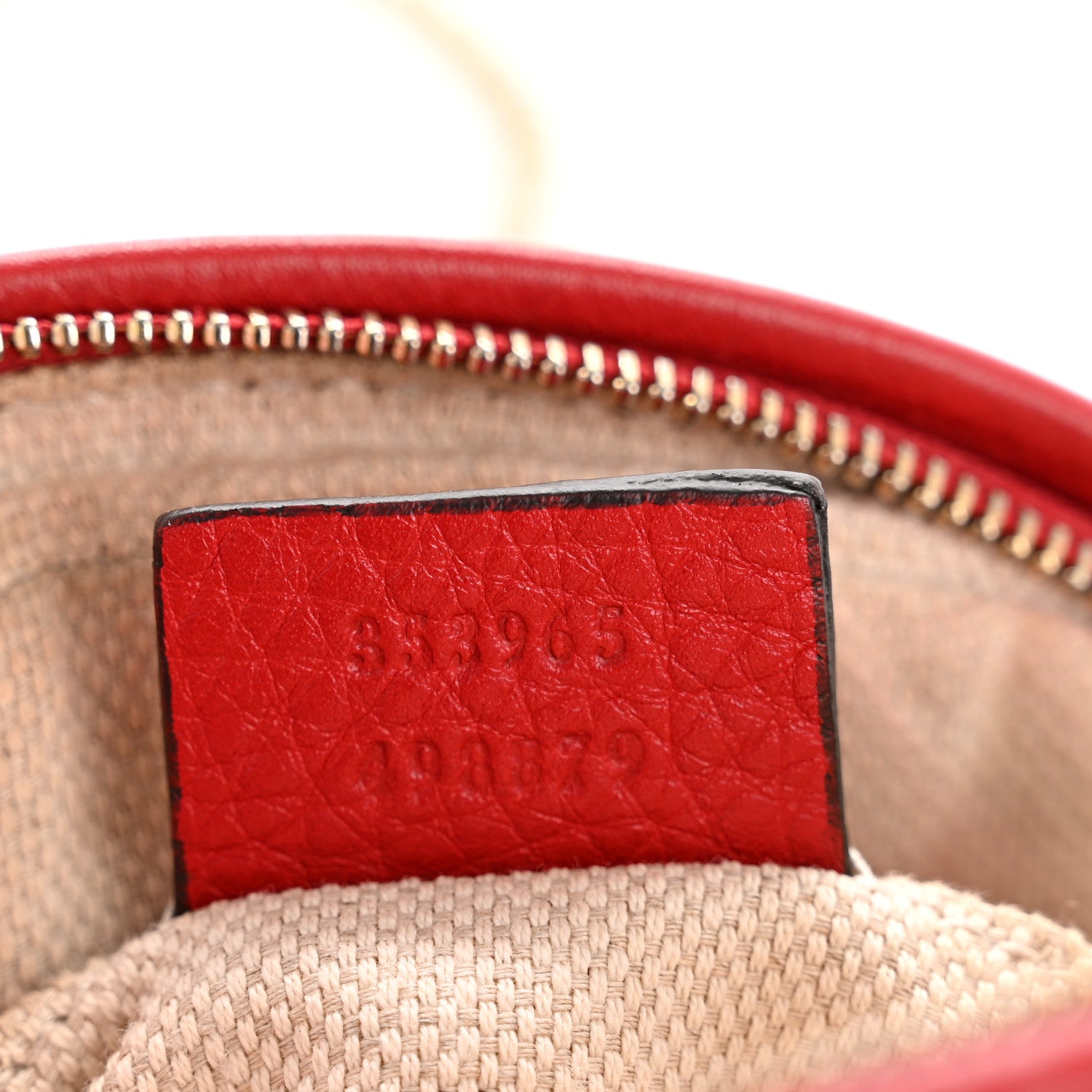 Gucci Pebbled Calfskin Mini Soho Chain Bag Tabasco Red 7 of 11