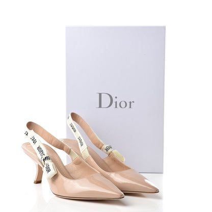 Christian Dior Patent Ribbon J'Adior Slingback 65mm Pumps 39.5 Nude 10 of 10