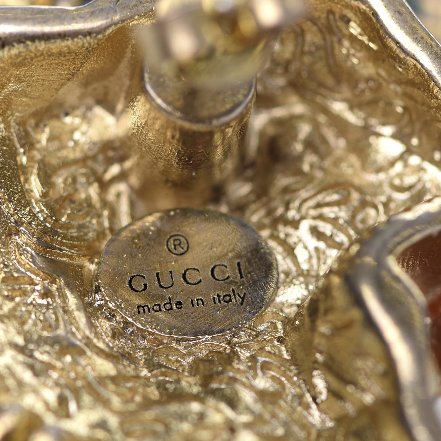 Gucci Crystal Rajah Earrings Gold 4 of 5