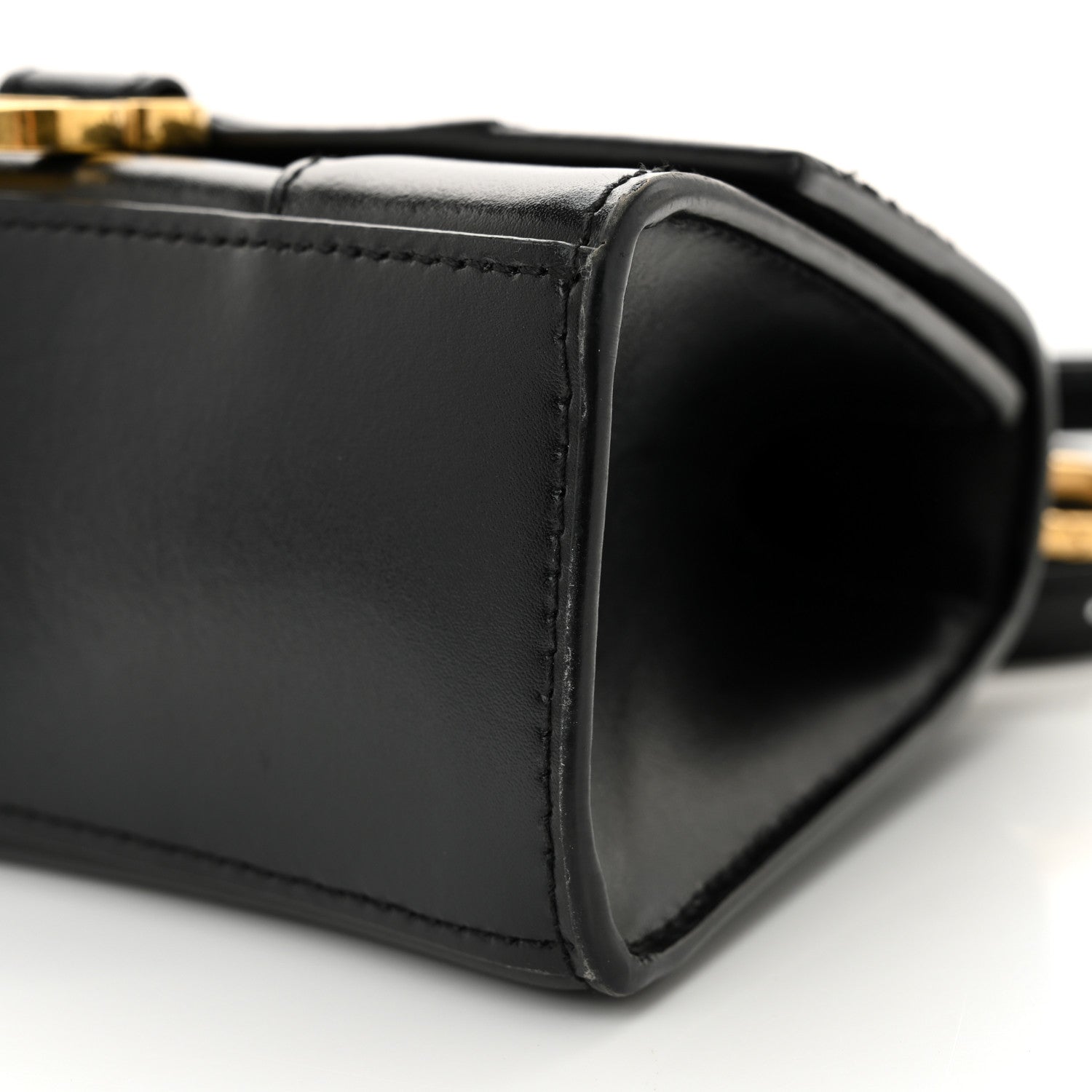 Balenciaga Shiny Box Calfskin Hourglass Top Handle Bag XS Black 11 of 13