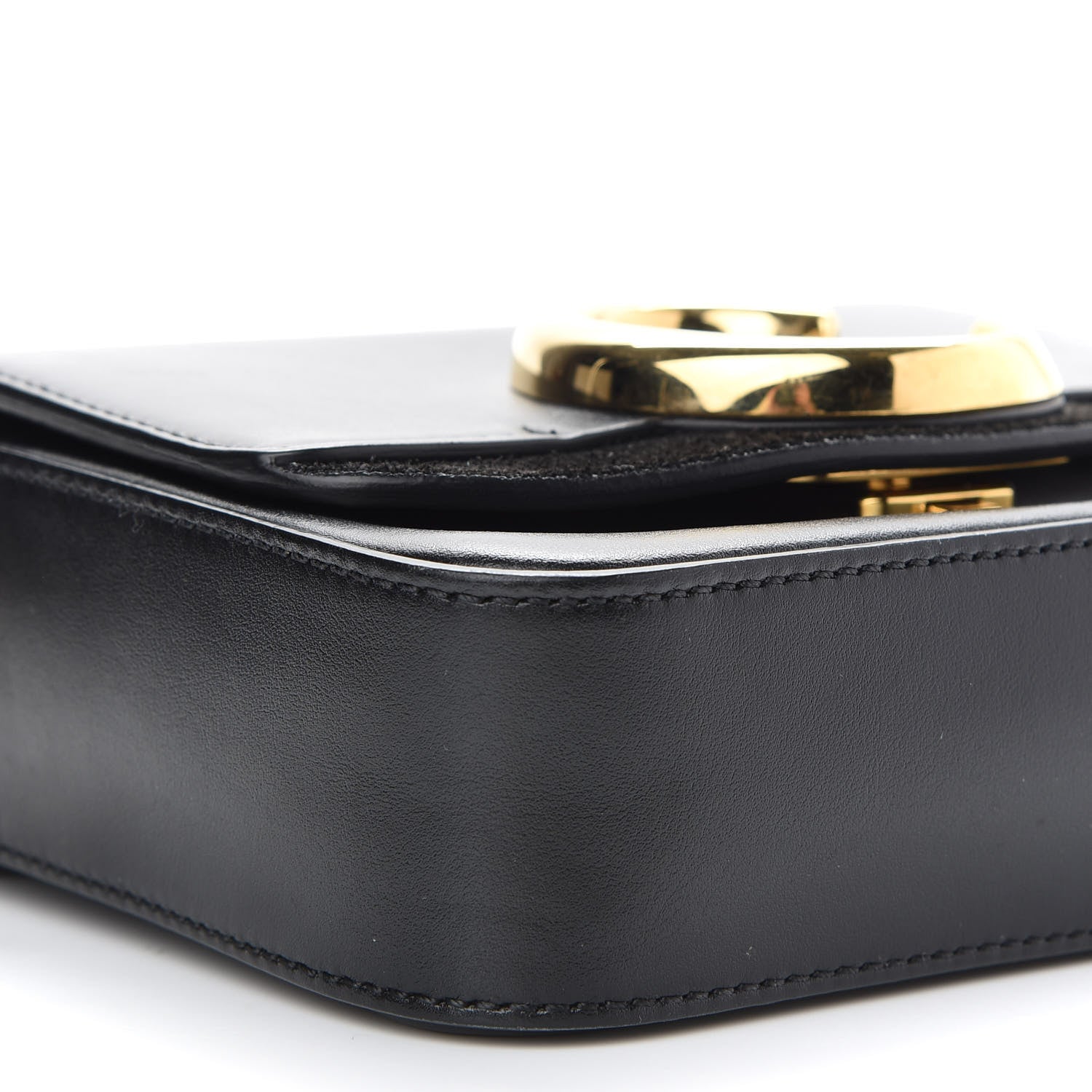 Chloe Shiny Calfskin Suede Mini C Double Carry Black 5 of 9