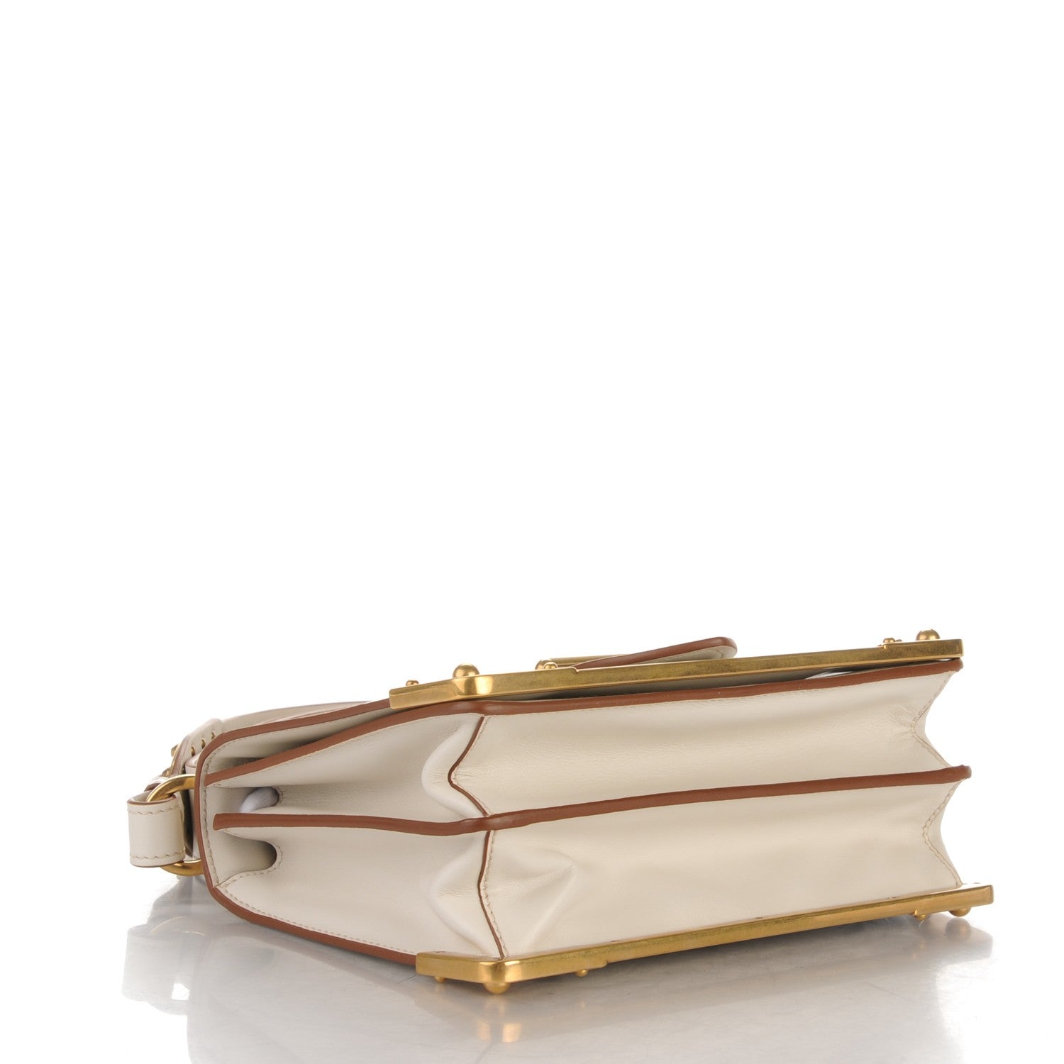 Prada City Calf Saffiano Laser Cut Cahier Bag Talco 4 of 7