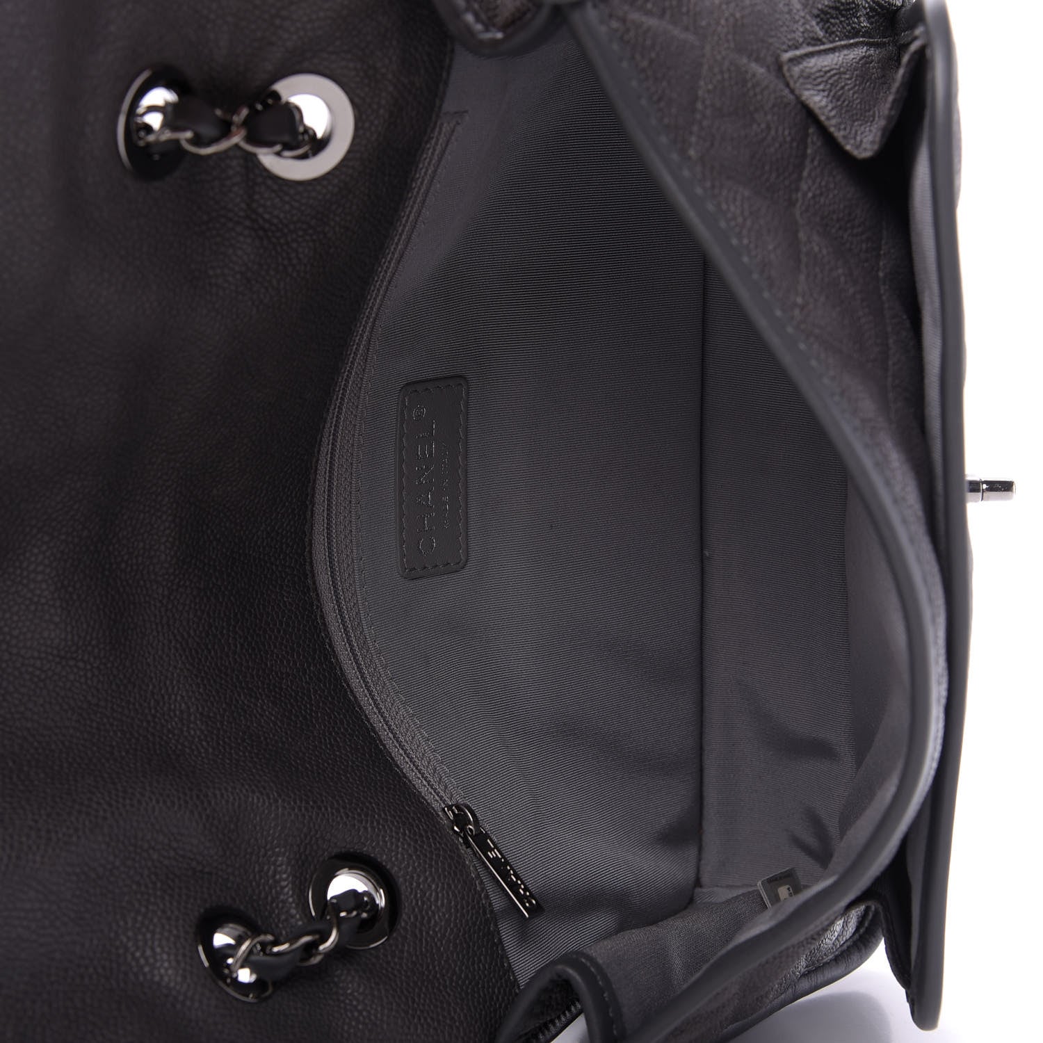 Chanel Caviar Quilted Large French Riviera Flap Dark Grey 5 of 10