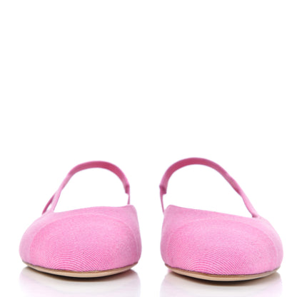 Chanel Denim Cap Toe CC Slingback Flat 39.5 Neon Pink 2 of 9