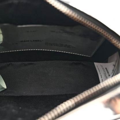 Off-White Patent Mirror Binder Clip Camera Belt Bag Silver 5 of 14