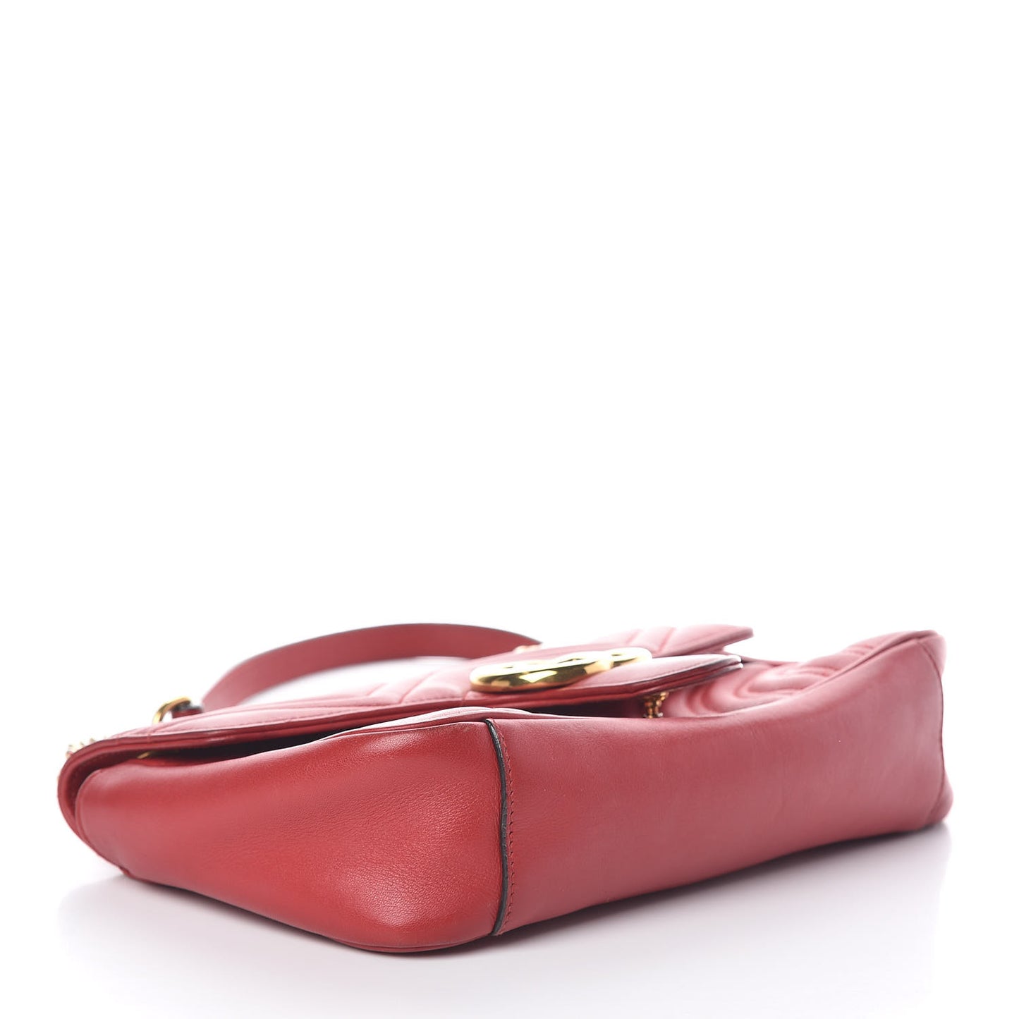 Calfskin Matelasse Small GG Marmont Shoulder Bag Hibiscus Red