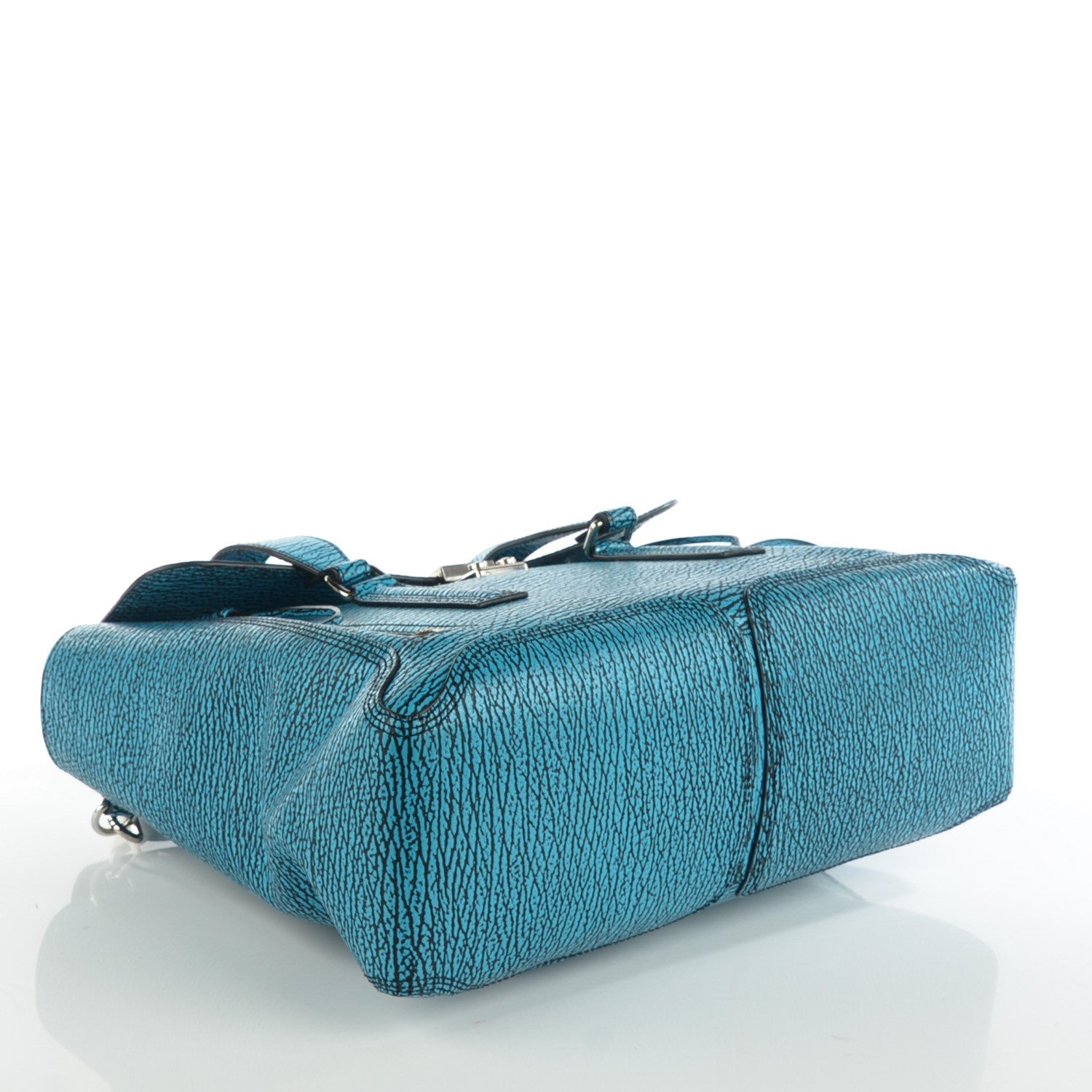 3.1 Phillip Lim 3.1 Textured Calfskin Large Pashli Satchel Turquoise Black 4 of 8