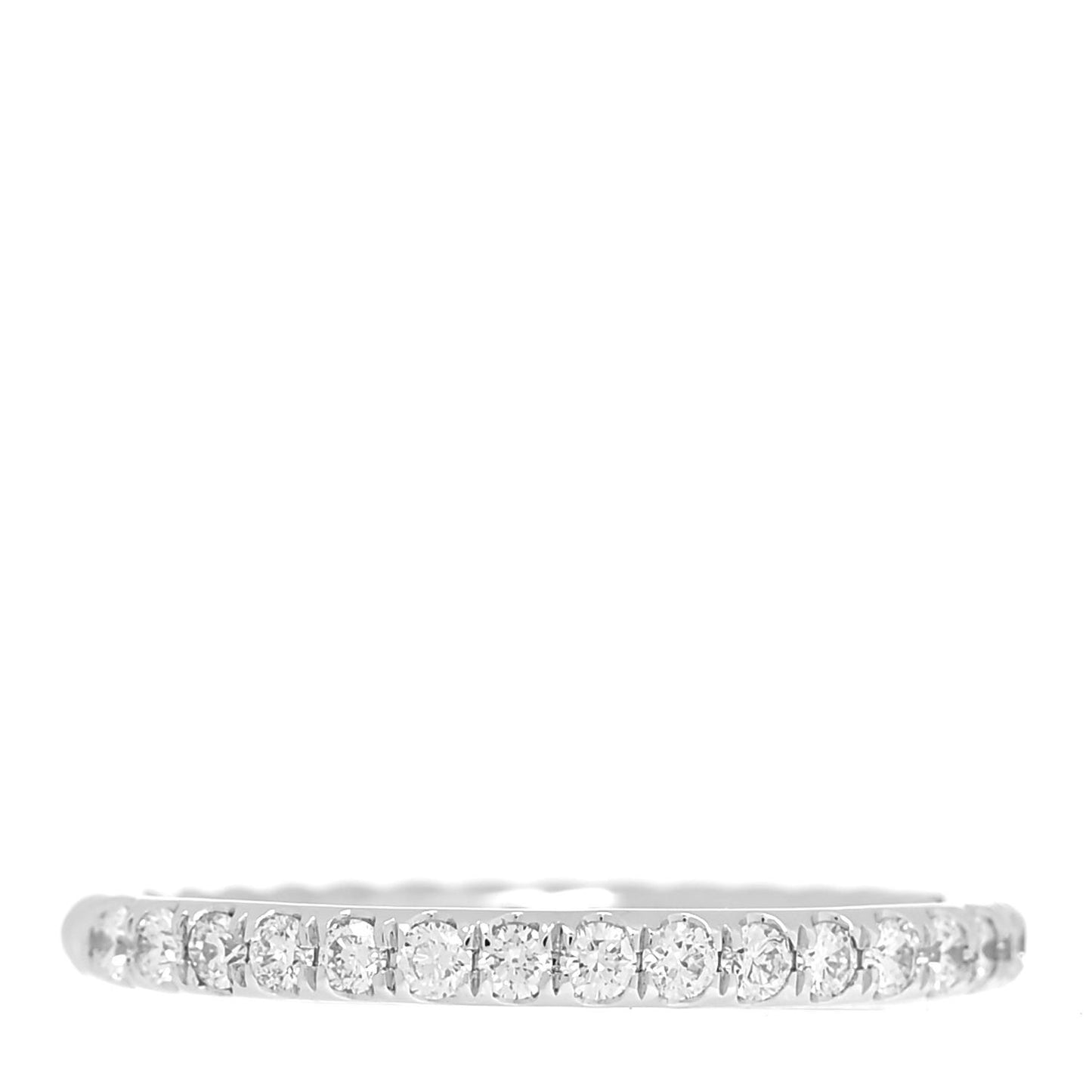 18K White Gold Diamond 2mm Cable Collectibles Band Ring 57 8