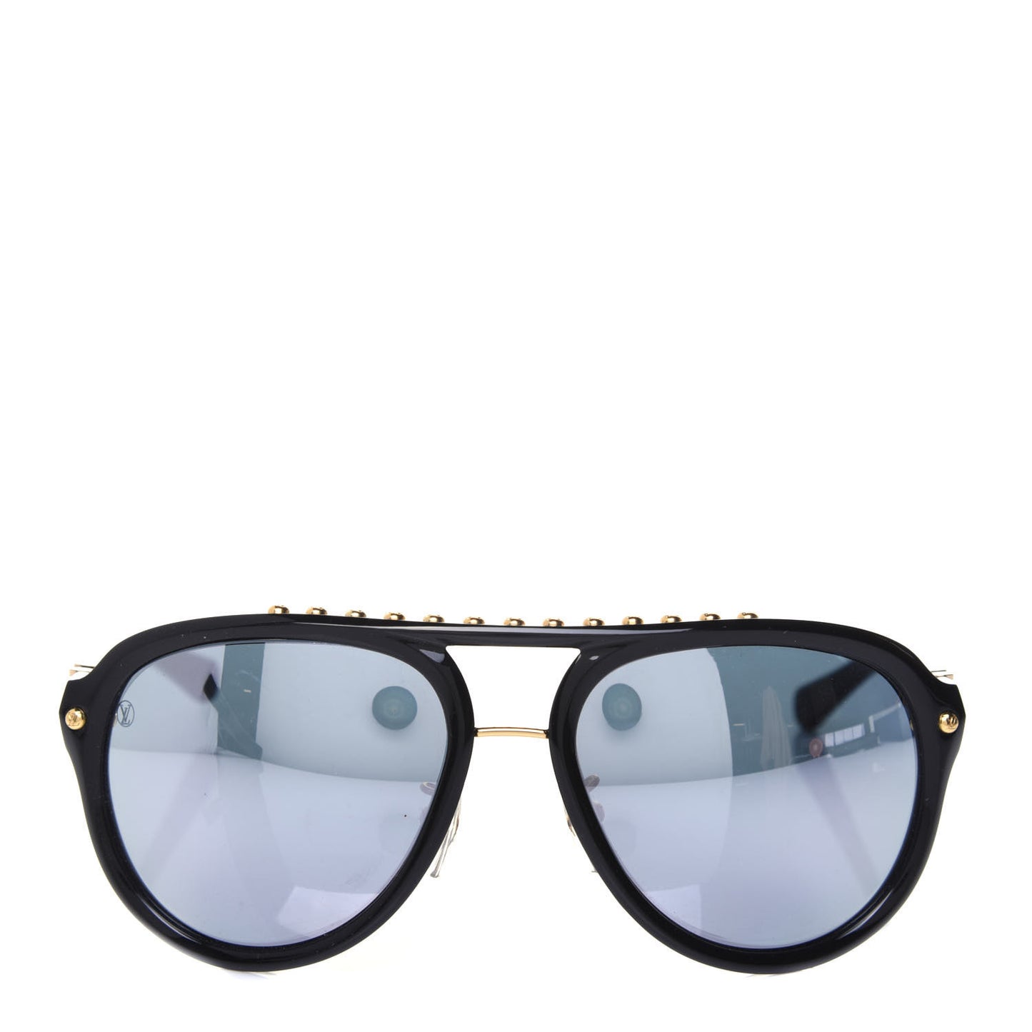 Acetate Aviator Serpico Studded Sunglasses Z2357E Black
