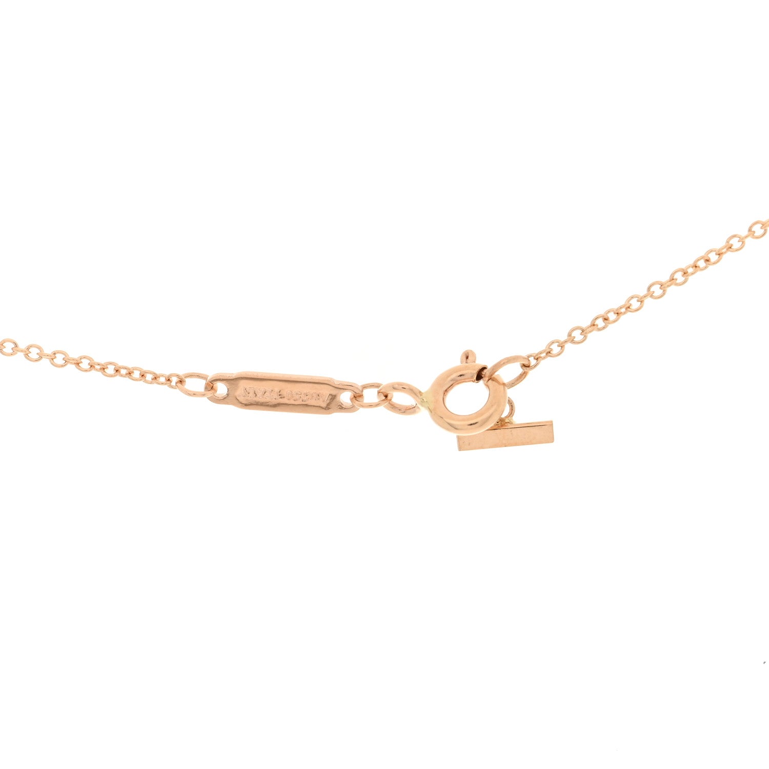 Tiffany 18K Rose Gold Diamond Mini T Smile Pendant Necklace 4 of 5