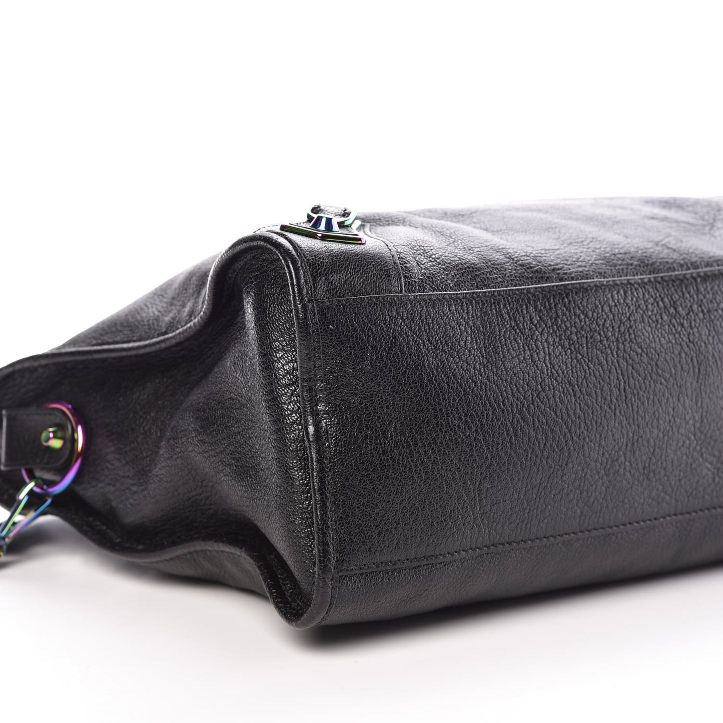 Chevre Iridescent Metallic Edge Hardware City Black