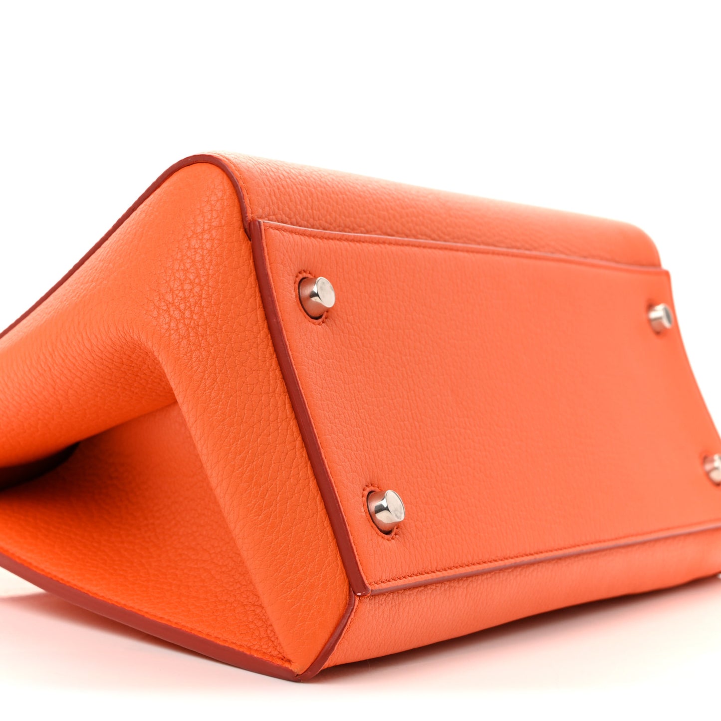 Grained Calfskin Small Edge Shoulder Bag Orange